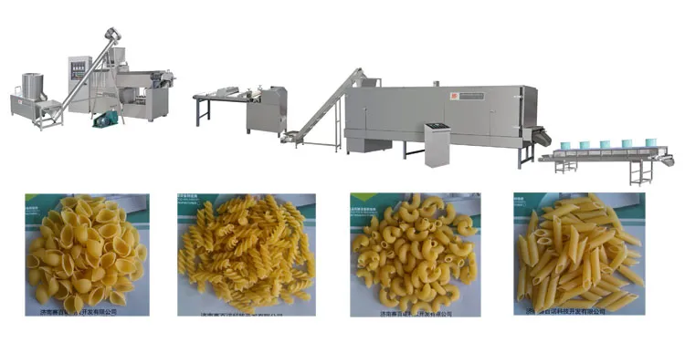 800kg/H Automatic Short Cut Dry pasta Macaroni Fusilli linha de produção