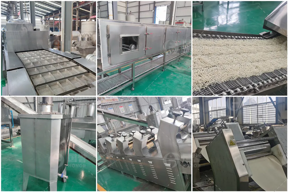 Detalhe do equipamento da linha de produção de macarrão