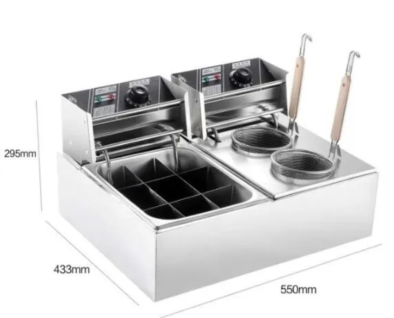 Fritadeira elétrica comercial combinada para cozinhar macarrão 2