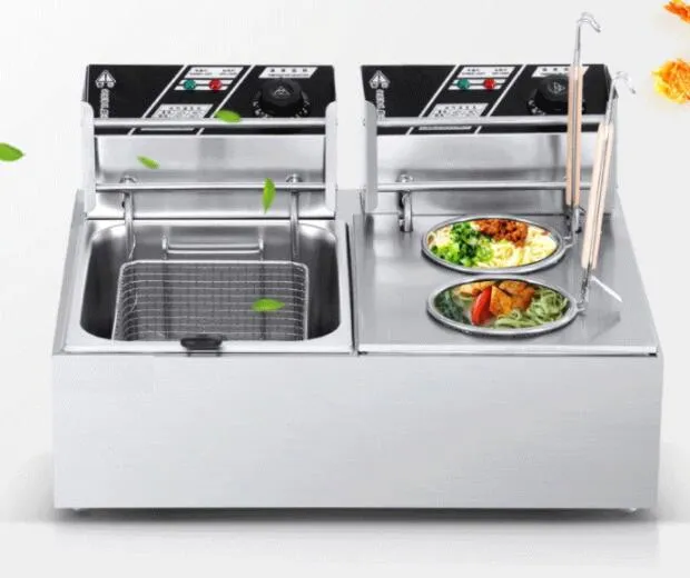 Fritadeira elétrica comercial combinada para cozinhar macarrão 1