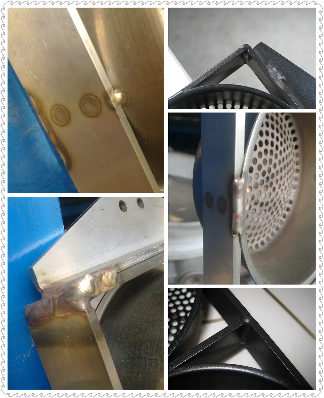 Detalhe técnico da soldadura e acabamento interno da caixa