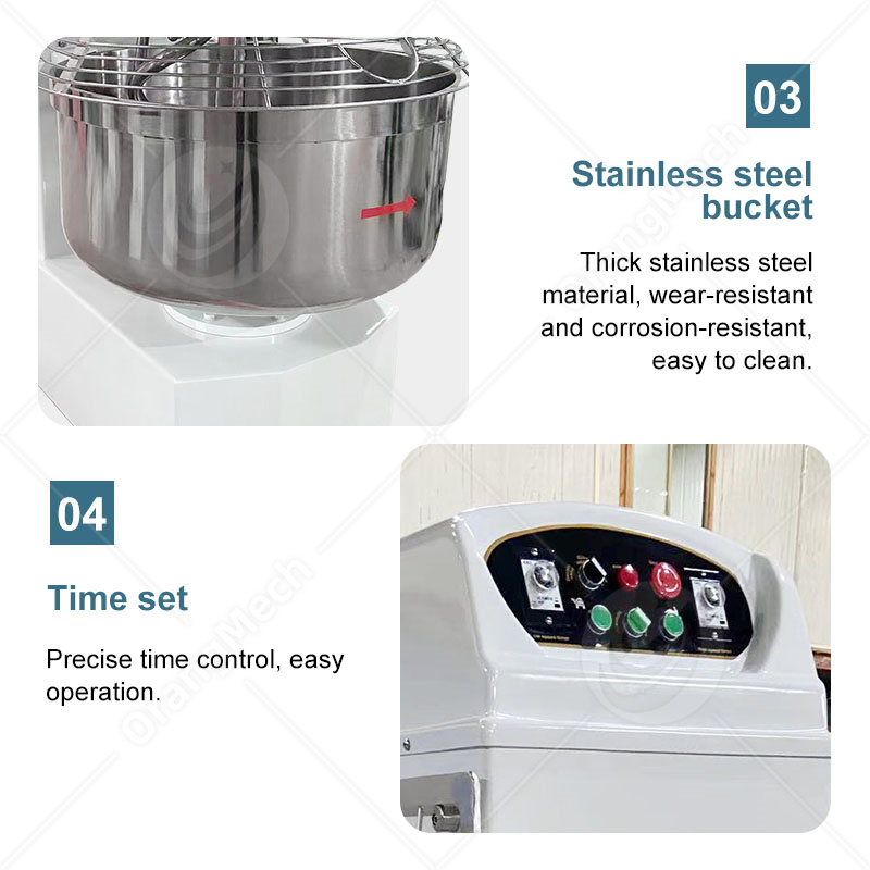 Máquina de Mistura de Massa Vertical Espiral Automática Comercial de Grande Capacidade para Venda