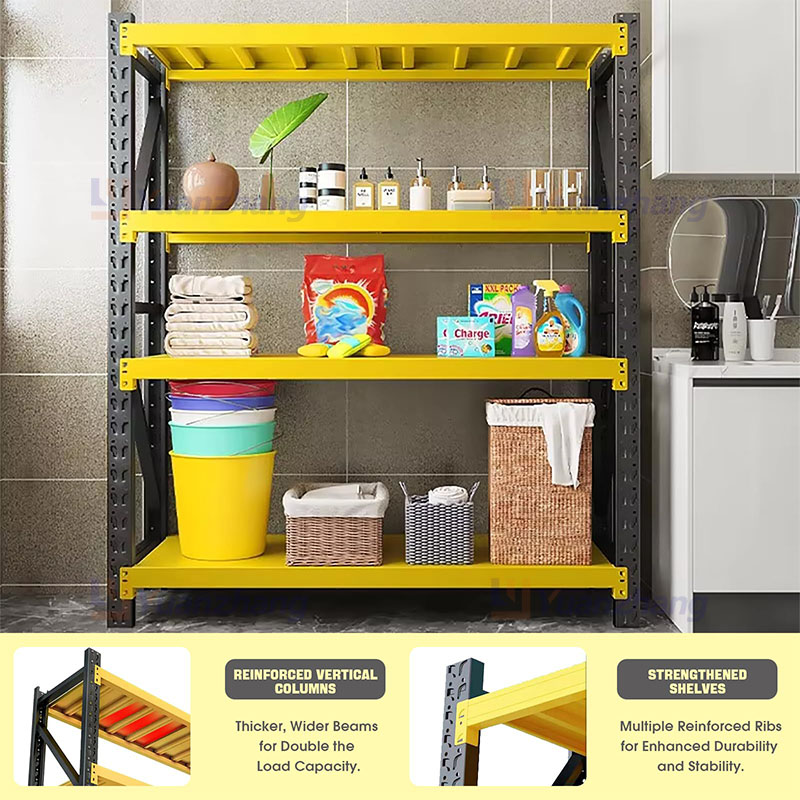Light Duty Steel Shelf for Basement Storage Multi-Layer Floor-Standing Rack for Basement Express Warehouse Corrosion Protection