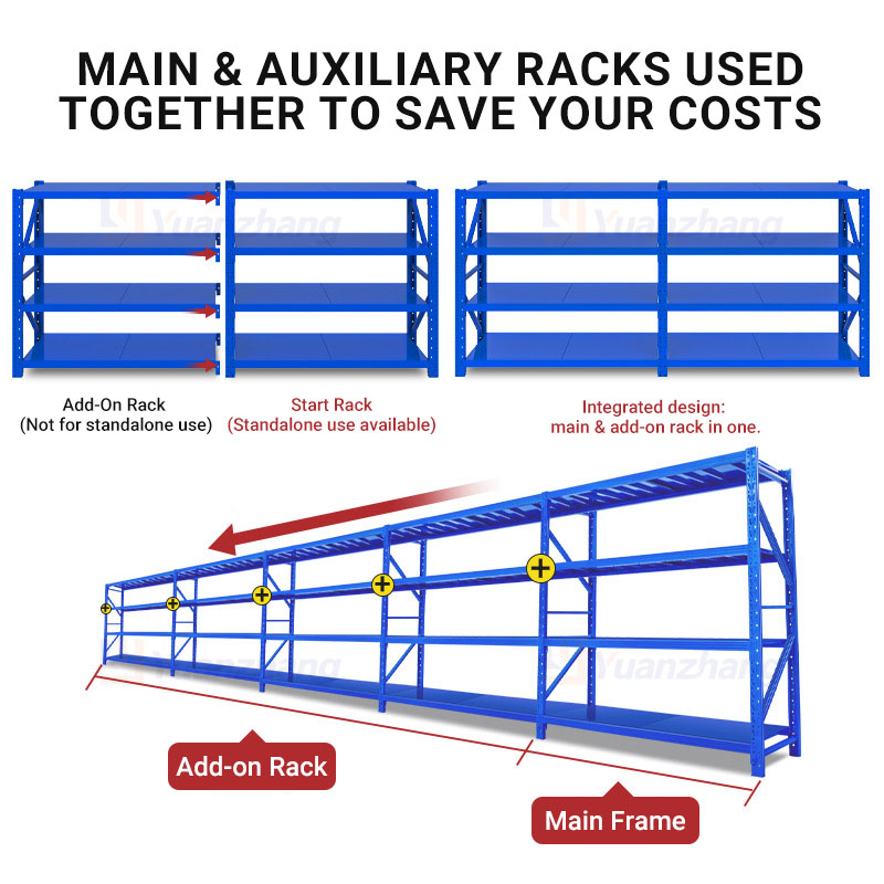 Metal Multi-layer Light Heavy Duty Steel Rivet Shelving Shelves Shelving Adjustable Boltless Warehouse Heavy Duty Storage Rack