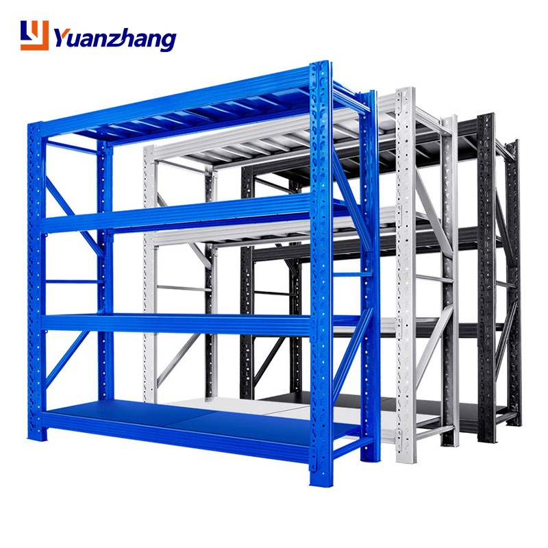 Warehouse Warehouse Rack Stacking Shelvs White and Blue Aluminium Shelf Rack