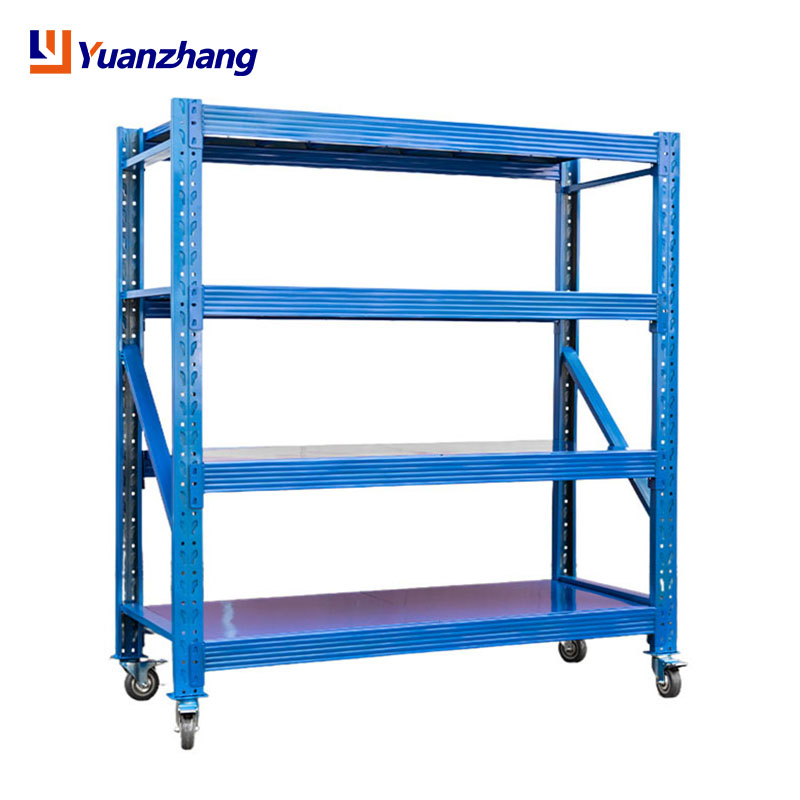 YZ Steel Powder Coated Adjustable Beam Shelving Light Duty Longspan Prefabricated Factory Shelves Industrial Storage Racks Rack