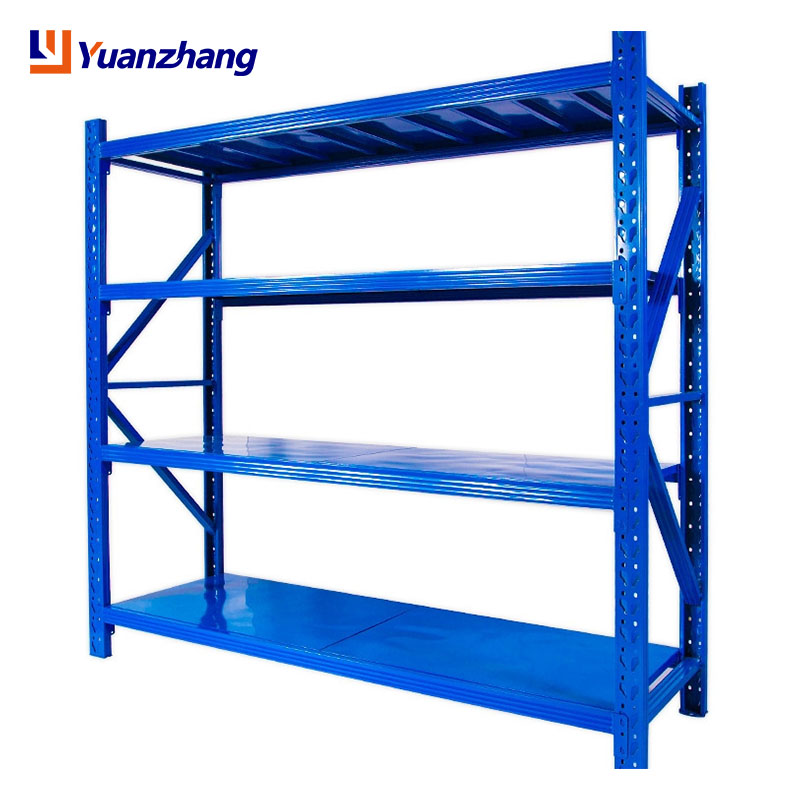 YZ Steel Powder Coated Adjustable Beam Shelving Light Duty Longspan Prefabricated Factory Shelves Industrial Storage Racks Rack