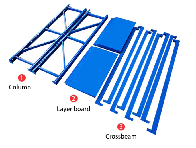 YZ Custom Adjustable 4-Tier Heavy Duty Steel Stackable Storage Rack with Corrosion Protection for Warehouse Industrial Use