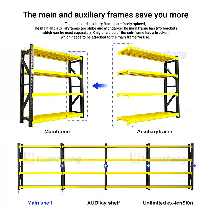 Industrial Heavy Duty 500kg/Layer Steel Racks Warehouse Shelving Metal Beam Storage Racks Steel Workshop Stacking Shelves