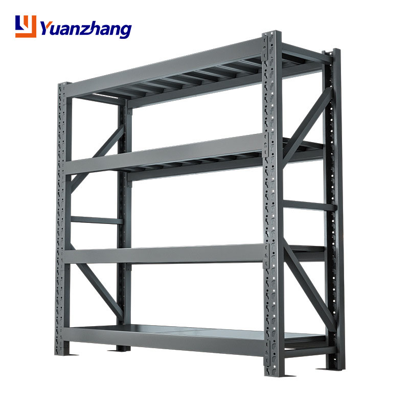 Adjustable 4-Layer Heavy Duty Boltless Steel Shelving Rack Long Span Warehouse Racking System Corrosion Protection for Storage