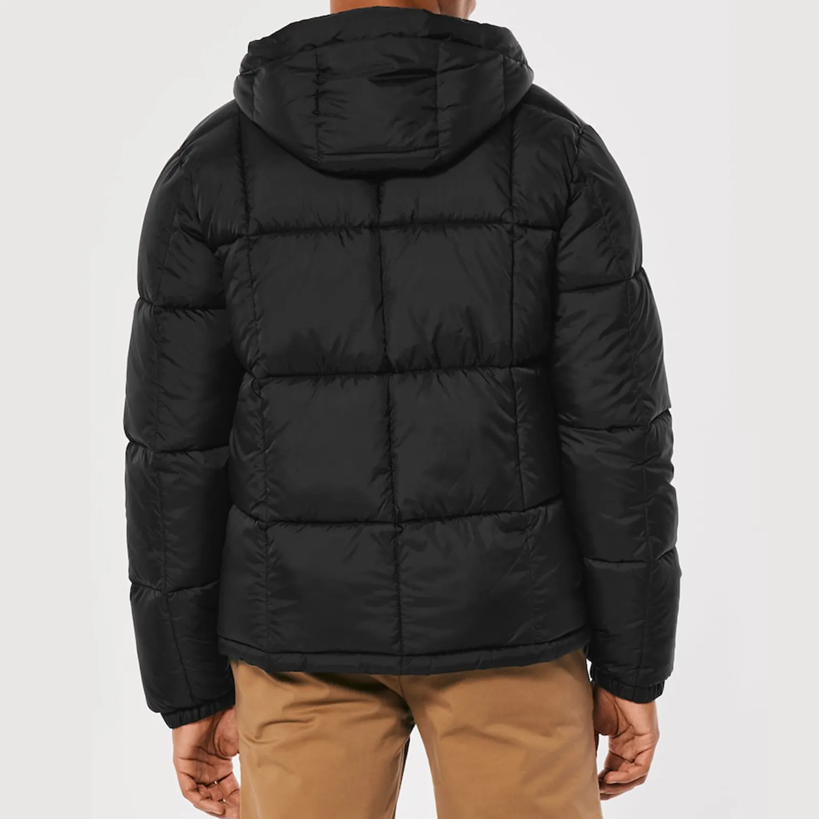 Black Puffer Jacket With Hood​ Custom