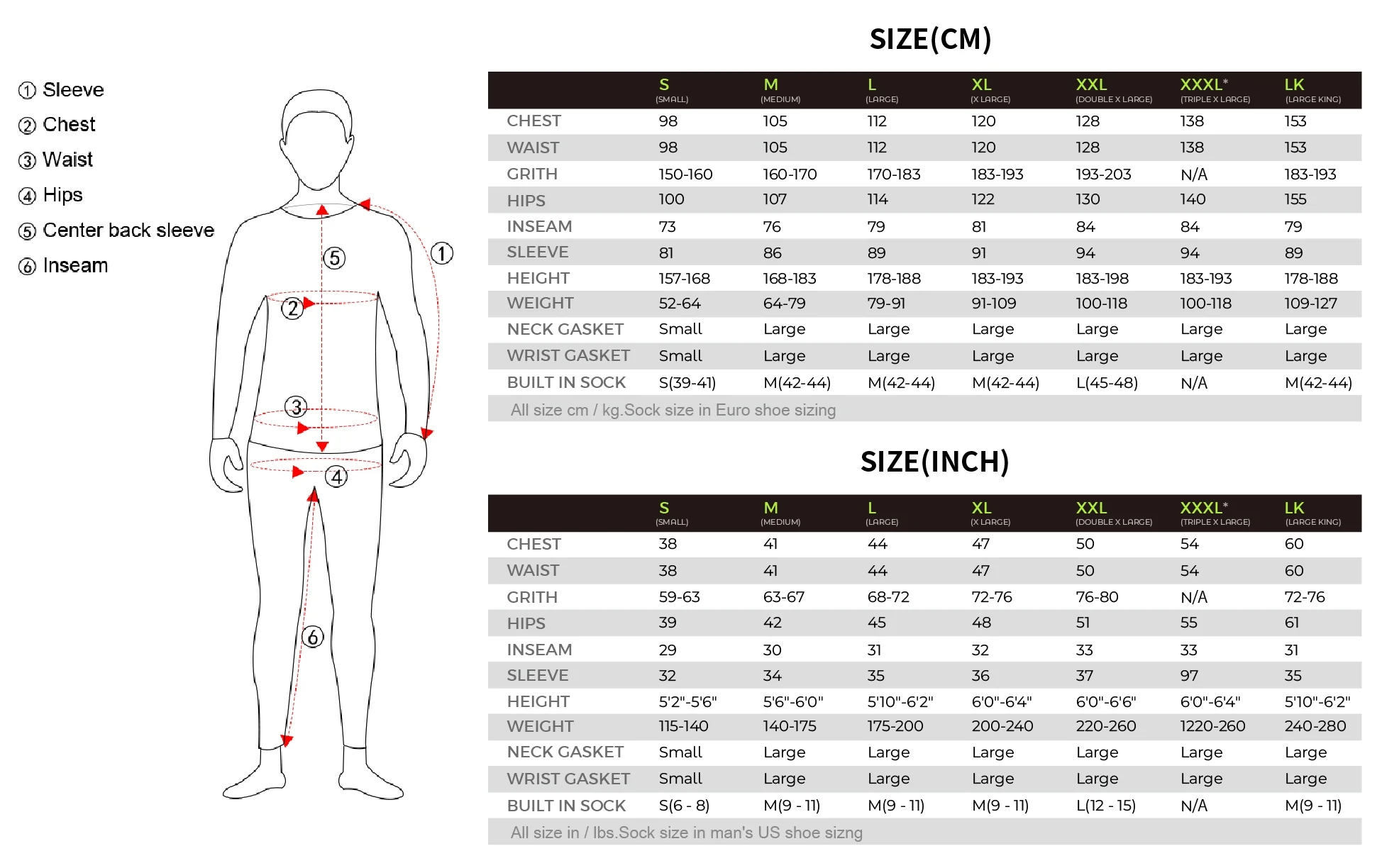 Size Chart 1
