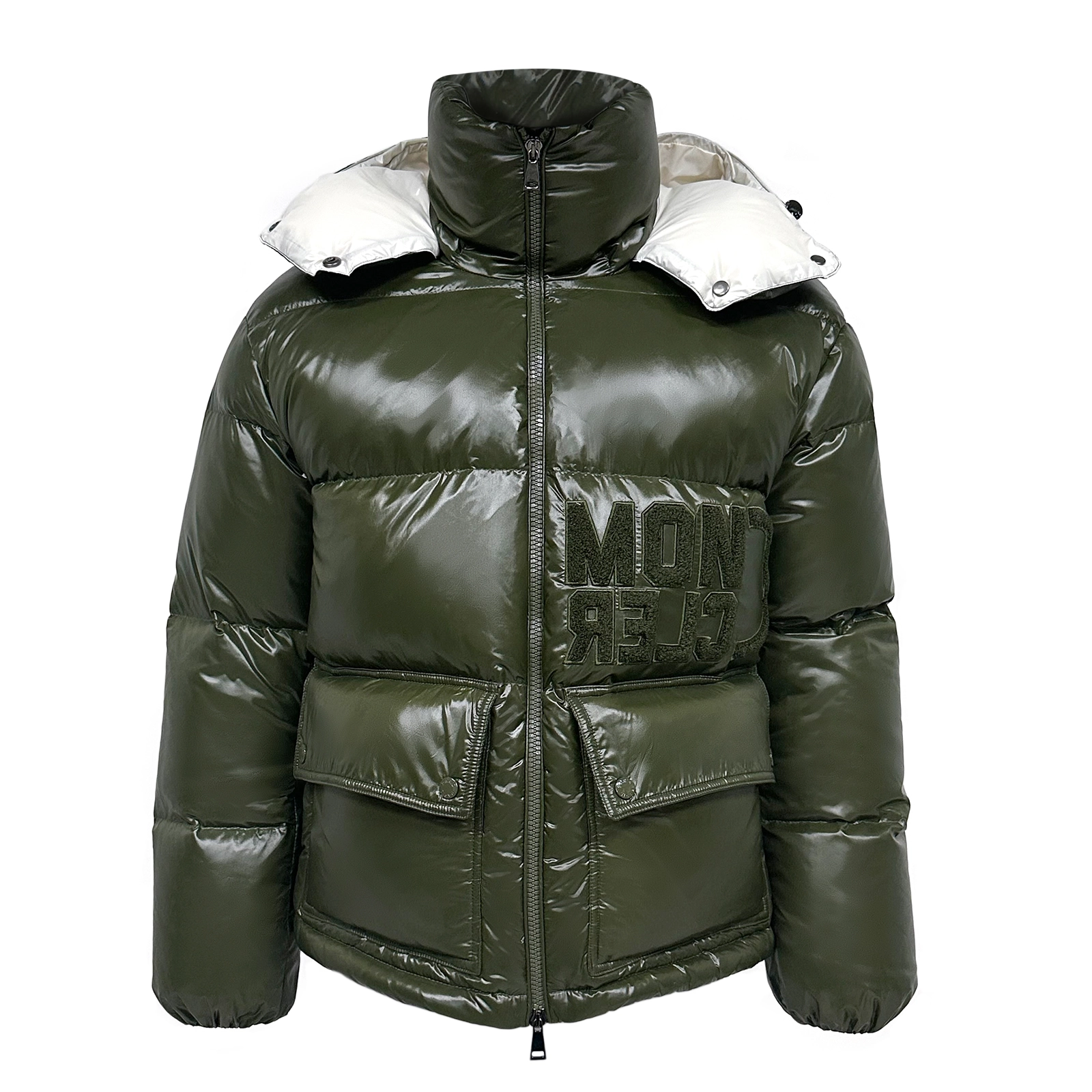 High-Quality White Embroidered Puffer Jacket PJK-06 Wholesales