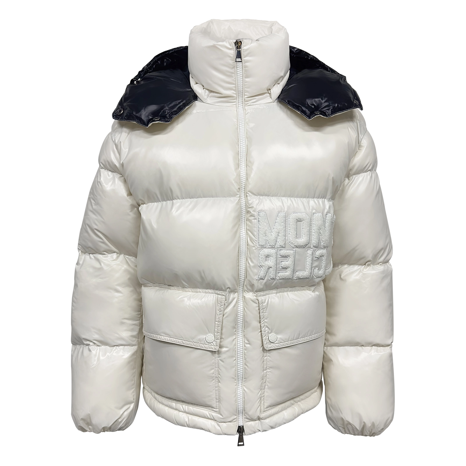 High-Quality White Embroidered Puffer Jacket PJK-06 Wholesales