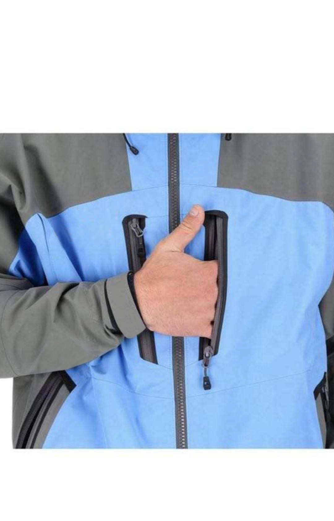 Yuelei Rain Jacket Customizable Supplier Storm-Level Waterproof Structure Blue-Gray For Hiking