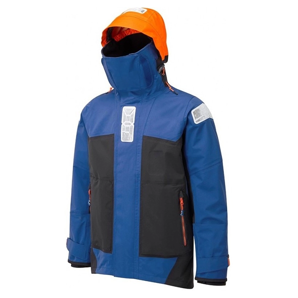 Sailing Blue Jacket: Windproof Waterproof Orange Accents Reflective