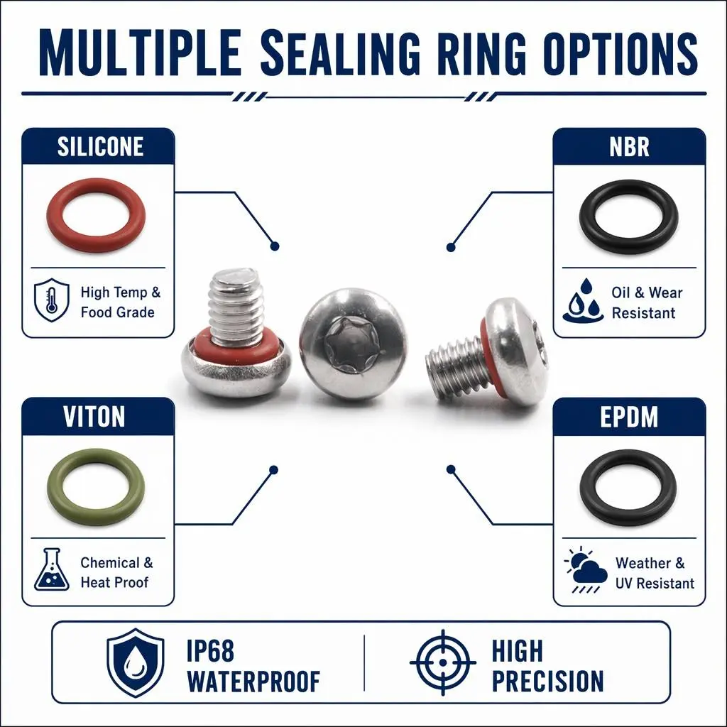 Sealing screw material specifications and O-rings
