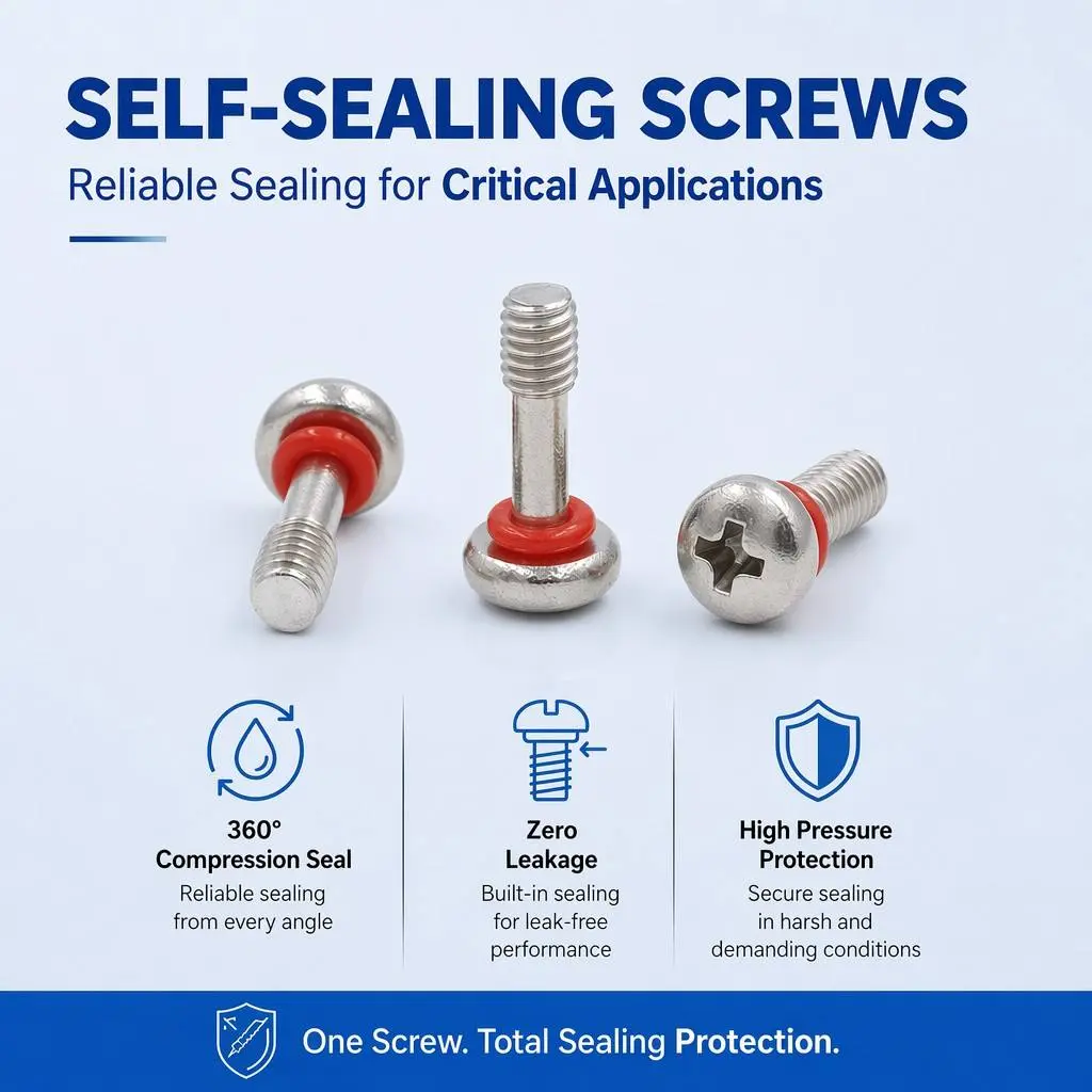 China Sealing Screw Stainless Steel Waterproof Self Sealing Machine Screw For Automotive Battery Pack New Energy Equipment Fastener Suppliers, Factory