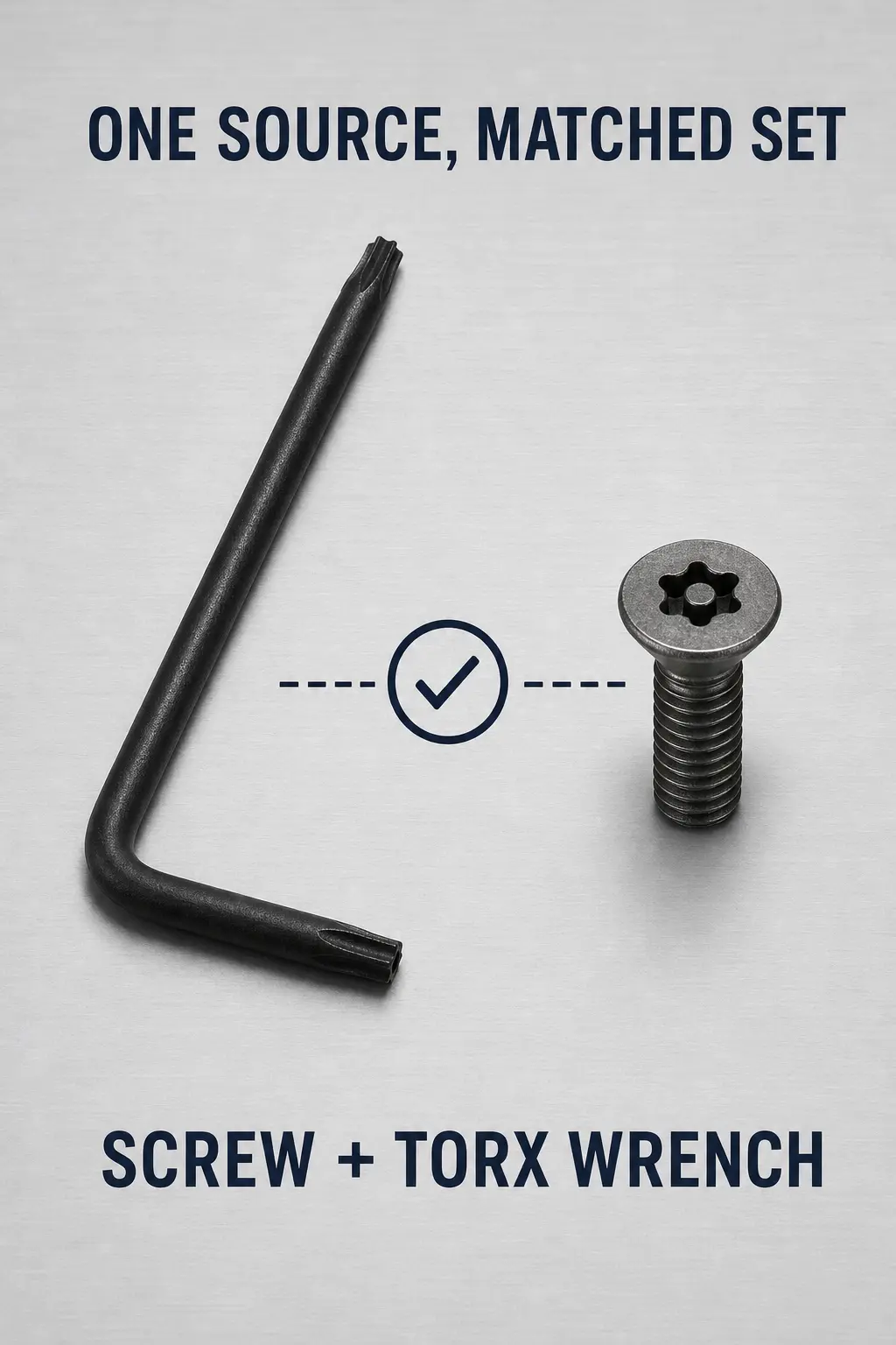 Matched Torx wrench used on security fastener assembly