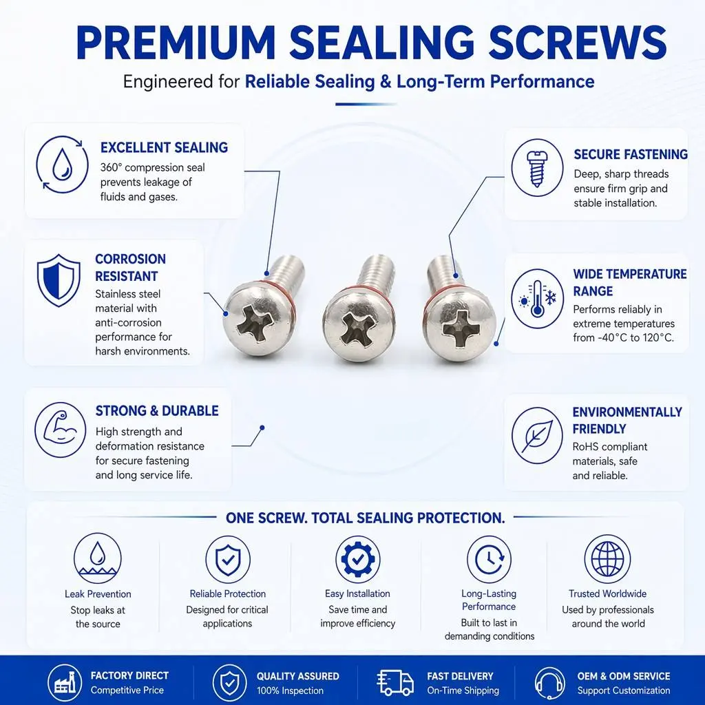 Pan Head Cross Sealing Screw Detail