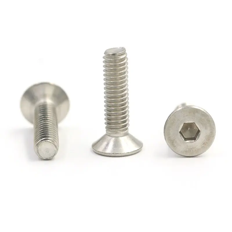 OEM DIN7991 Stainless Steel hex socket countersunk head fully threaded M3/M4/M5/M6 machine screw Manufacturers, Suppliers