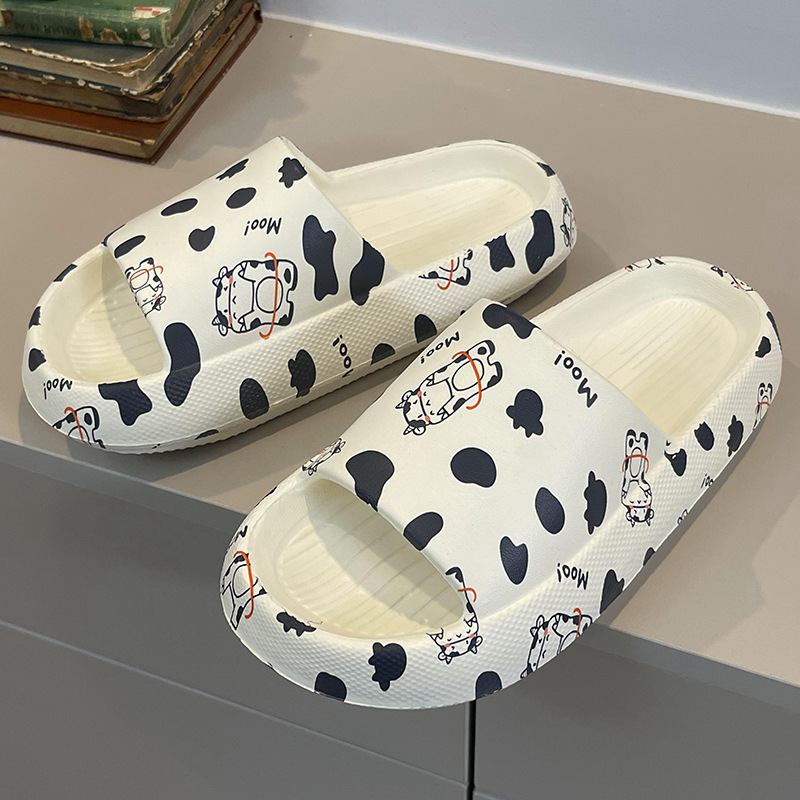 China Feet feeling slippers Women's indoor home in summer thick soled household cute cartoon dairy couple sandals Manufacturer, Supplier