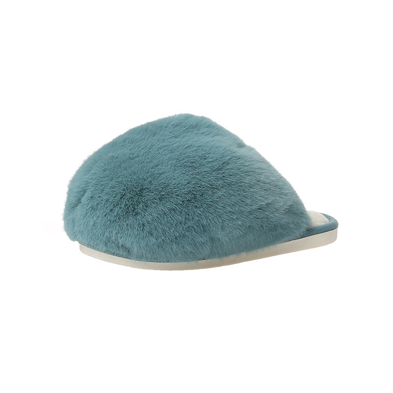 China New cotton leather ladies autumn and winter plush pom poms cotton fluff plush women's comfortable home home interior Suppliers, Factory