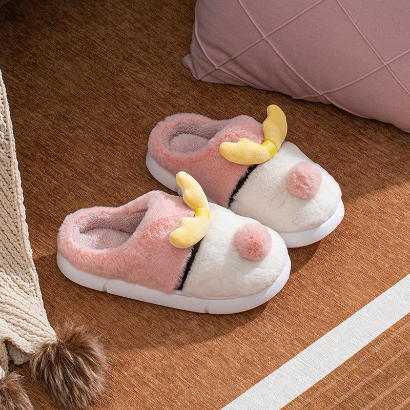 Wholesale Platform cotton slippers women's winter home household couple indoor slippers men cute outside wear plush autumn and winter warm shoes Supplier, Factories
