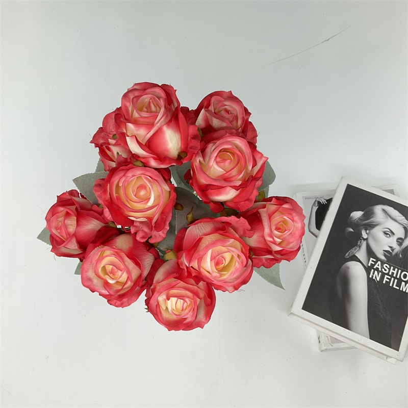 Wholesale 9 heads wholesale Artificial Rose Bud flower Wedding supplies Wedding decoration Holding Flowers Supplier, Pricelist