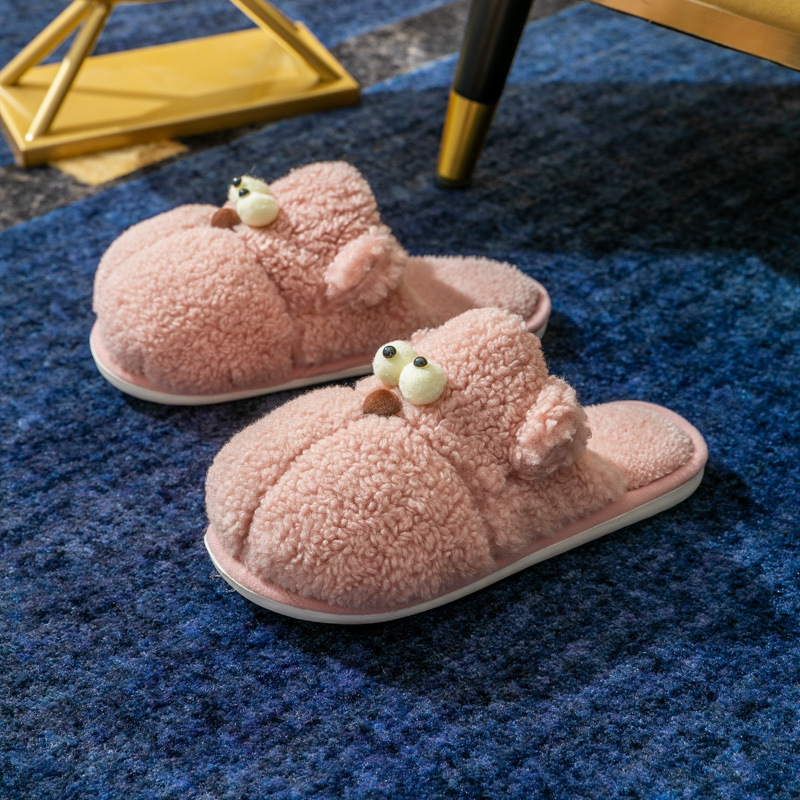 Wholesale New Cotton Slippers Women Autumn and Winter Thick Bottom Cute Plush Slippers Home Couples Indoor Hair Slippers Wholesale Manufacturer, Factories
