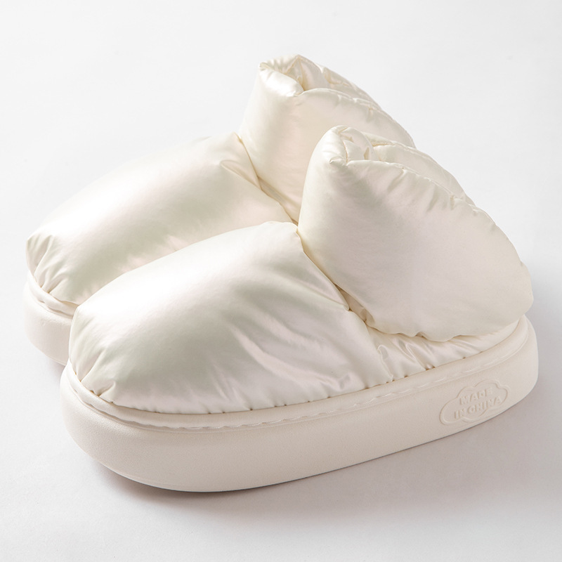 Wholesale Down Cotton Slippers Women's Winter Fashion Stepping on Feces Feel Home Thick Sole Can Wear Outside Couples Cotton Slippers Men Manufacturers, Factory