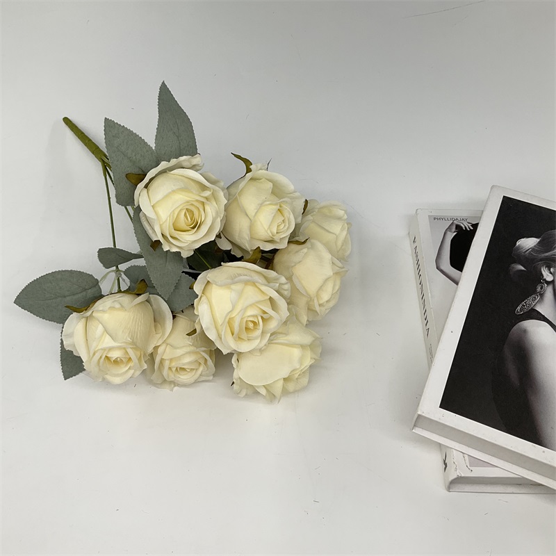Wholesale 9 heads wholesale Artificial Rose Bud flower Wedding supplies Wedding decoration Holding Flowers Supplier, Pricelist