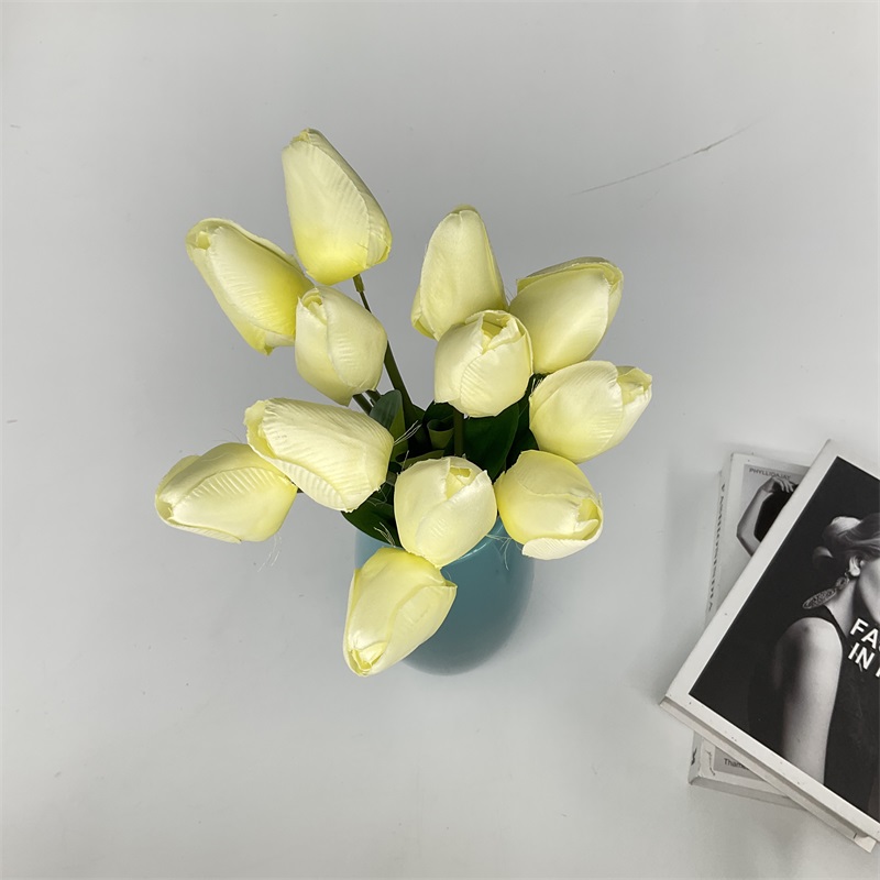 China Festival decor flowers bouquet silicon yellow pink white artificial flowers tulip real touch Pricelist, Quotes