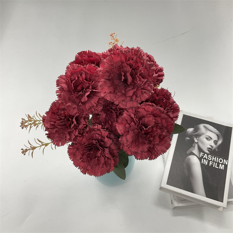 China Hot sale artificial flower Seven heads bath velvet various color rose flower for wedding decor Large carnation Supplier, Factories