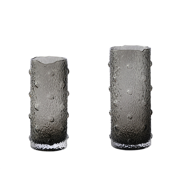 China Wholesale Color Different Size Wide Mouth Grace Stripe Glass Vase for Wedding Decoration Supplier, Suppliers