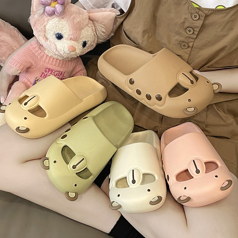 China Baotou Bear Slippers Women Xia ins Wear EVA Thick Sole Step on Shit Cool Slippers Suppliers, Factories