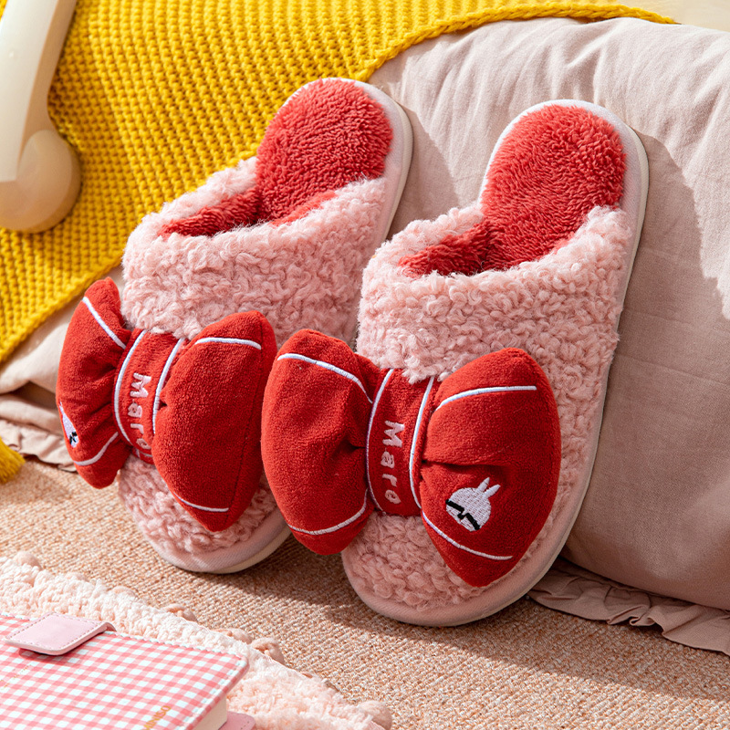 China Rogue rabbit cotton slippers women's winter indoor warm cute plush couple home non-slip outside wear new men's slippers Supplier, Factories