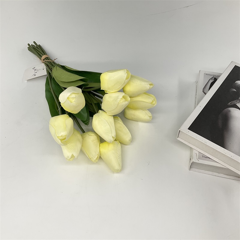 China Festival decor flowers bouquet silicon yellow pink white artificial flowers tulip real touch Pricelist, Quotes