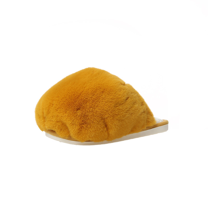 China New cotton leather ladies autumn and winter plush pom poms cotton fluff plush women's comfortable home home interior Suppliers, Factory