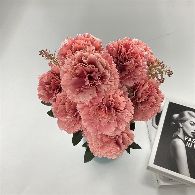 China Hot sale artificial flower Seven heads bath velvet various color rose flower for wedding decor Large carnation Supplier, Factories