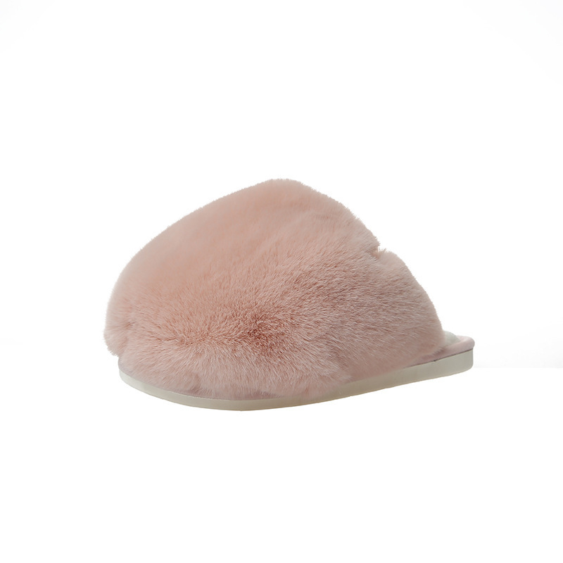 China New cotton leather ladies autumn and winter plush pom poms cotton fluff plush women's comfortable home home interior Suppliers, Factory