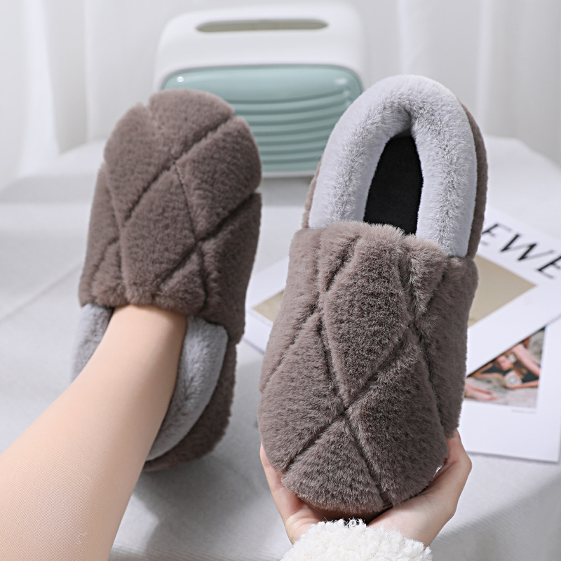 Wholesale Home cotton slippers women's winter home thermal bag with simple indoor thick bottom non-slip plush cotton drag wholesale batch Factory, Quotes