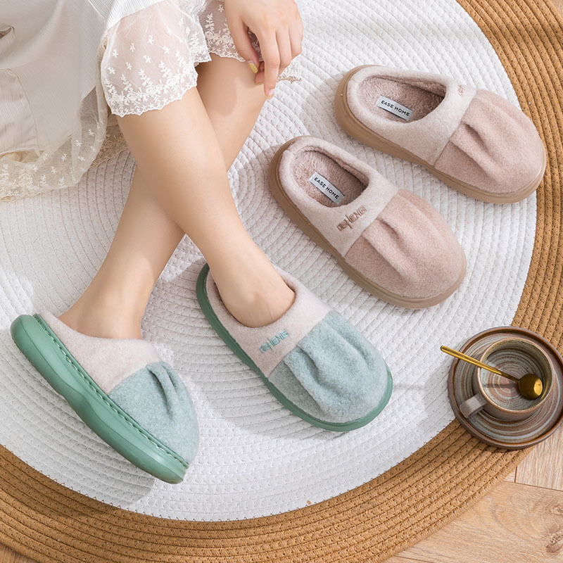 Wholesale High-end sense EVA stepping on feces feeling sole new cotton slippers ladies autumn and winter indoor non-slip home household slippers women Supplier, Suppliers