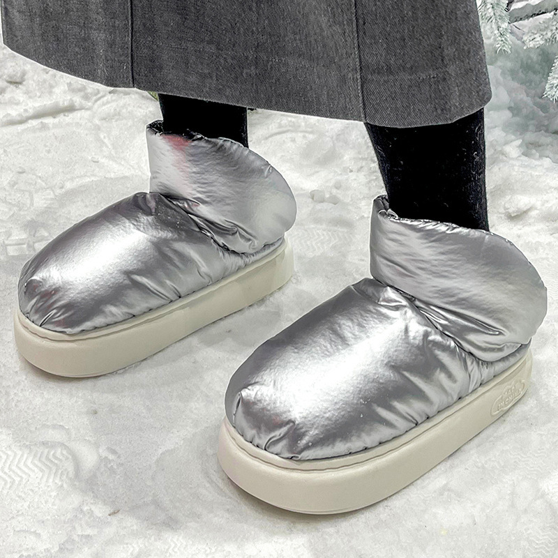 Wholesale Down Cotton Slippers Women's Winter Fashion Stepping on Feces Feel Home Thick Sole Can Wear Outside Couples Cotton Slippers Men Manufacturers, Factory