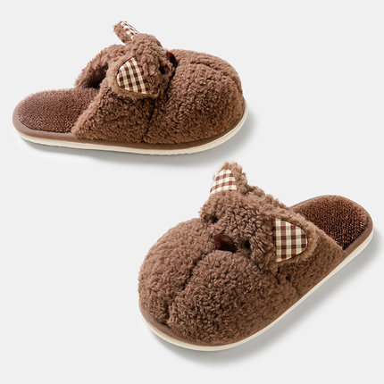 China Cute bear rabbit cotton slippers women autumn and winter home indoor suede warm cartoon couple plush cotton slippers Factories, Quotes