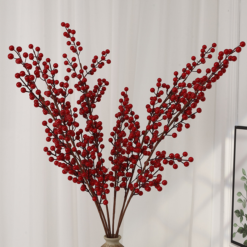 Wholesale Red fruit fortune fruit simulation flower decoration winter living room decoration acacia beans handmade diy display Manufacturers, Suppliers