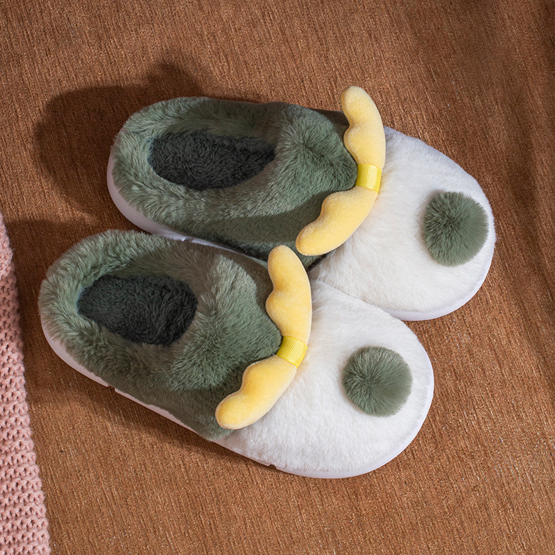 Wholesale Platform cotton slippers women's winter home household couple indoor slippers men cute outside wear plush autumn and winter warm shoes Supplier, Factories