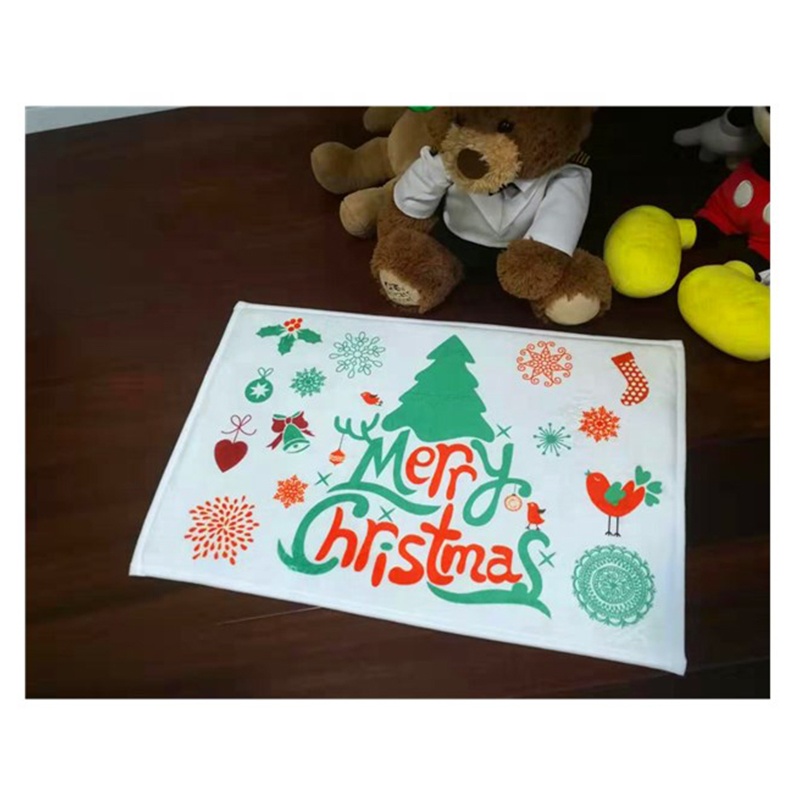 Wholesale Made in China Carpet Factory Cheap 50*80cm Coral Fleece Christmas Doormats Outdoor Suppliers, Pricelist