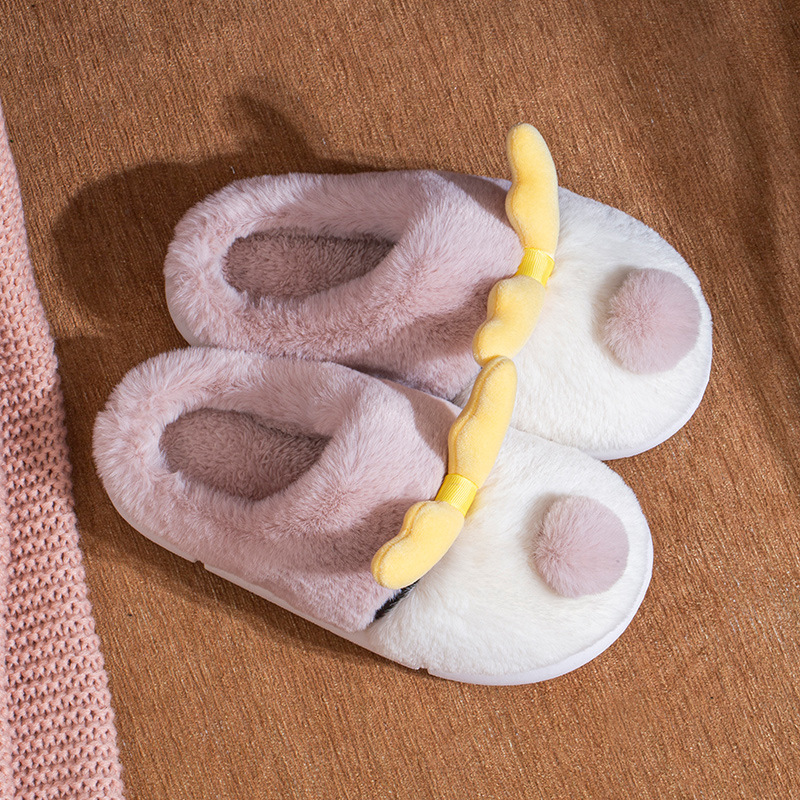 Wholesale Platform cotton slippers women's winter home household couple indoor slippers men cute outside wear plush autumn and winter warm shoes Supplier, Factories
