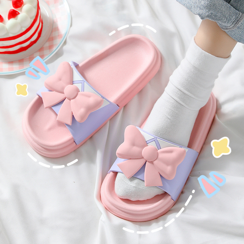 Wholesale Slippers Summer Lady Bowknot Princess Wind Indoor Household Sandals Outdoor Wear Non slip Wholesale Supplier, Suppliers